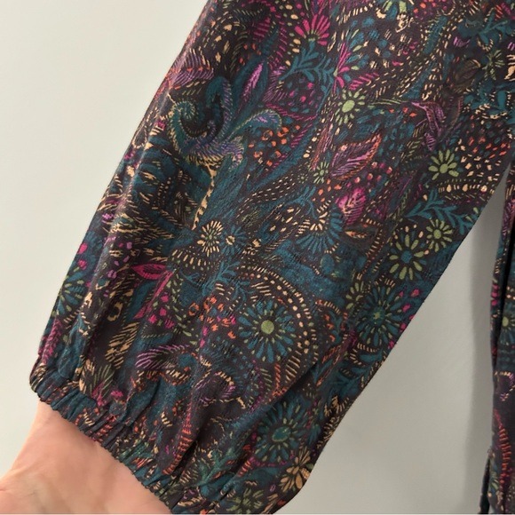 Evereve Ember Floral Paisley Puff Sleeve Button Front Jumpsuit - Picture 7 of 7